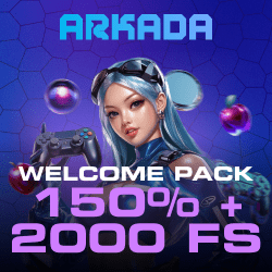 2000 фриспинов за регистрацию в Arkada Casino