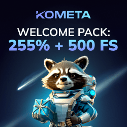 500 фриспинов за регистрацию в Kometa Casino